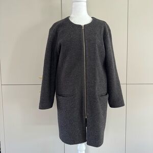 Cozy Charcoal Gray Women's Boiled Wool Coat